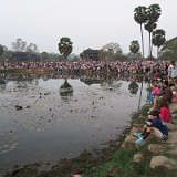 Morning Crowd at Angkor Wat  Masses struggling for the best shot of sunrise over Angkor Wat