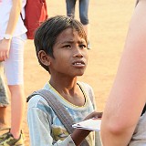 Boy Selling Postcards  Unfortunately a common sight at all the temples....