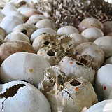 Killing Fields  Inside the memorial stupa at the killing fields.