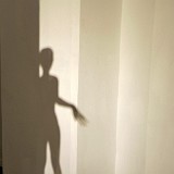 Area 798  The shadow of a bronze statue in 798 art zone looked like a piece of art on its own.