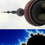 Mandelbrot Set  Since I saw Alf in a camel you must are aware that I sometimes have somewhat weird associations. Here is another one: when I looked at Oriental Pearl TV tower from this perspective I suddenly saw the Mandelbrot Set in front of me. This was very popular when I went to grammar school and somehow stuck to my mind (in german we colloqually call it "Apfelmännchen", meaning "little apple man"). It is named after the mathematician who discovered it, Benoit Mandelbrot. I looked up his biography and learned that he had been working for IBM for 35 years. Which again reminded me, that I will be working for IBM again in just a few weeks...