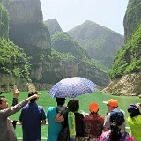 Amazing Three Little Gorges  The most spectacular scenery was not in the three gorges themselfs, but in a side river with the three lesser gorges. There was a lot of pushing, shoving and elbowing in order to get the best place for admiring the scenery :-)