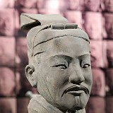 Terracotta Warrior  Each of the estimated 8000 soldiers (not all have been unearthed yet) has a unique face - it was the portrait of a real person which, once the terracotta copy was done, was executed...