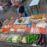 Barbecue - Uighur Style  THE typical dish in Chinas west: all kinds of skewers - while the favourite is lamb, theres an incredible variety of alternatives... yummie!