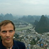 Yangshuo  Yangsho is famous for it's wonderful landscape of karst mountains, here seen from Yangshuos TV tower.