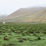 Untitled  The grassland is typical for this area of Tibet, the grounds being furrowed by countless yaks grazing through them. In the very back, on the right hand side of the little white stupa, our orange tents can be spotted.