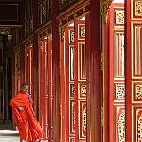 Monch at Hue's Imperial Enclosure  A monk strolling through the citadel - the former imperial city - in Hue.