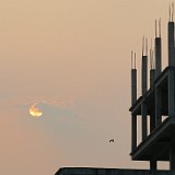 Sunset over Dead Construcction Site in Hue