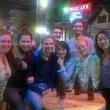 Night out in Dalat  Linh, the owner of "Sleep in Dalat Hostel" (just at the right from me) organized something for all her guests every single night. A dinner out, goint to a concert or just cooking for all of us at the hostel. This was a night out in a live music bar.